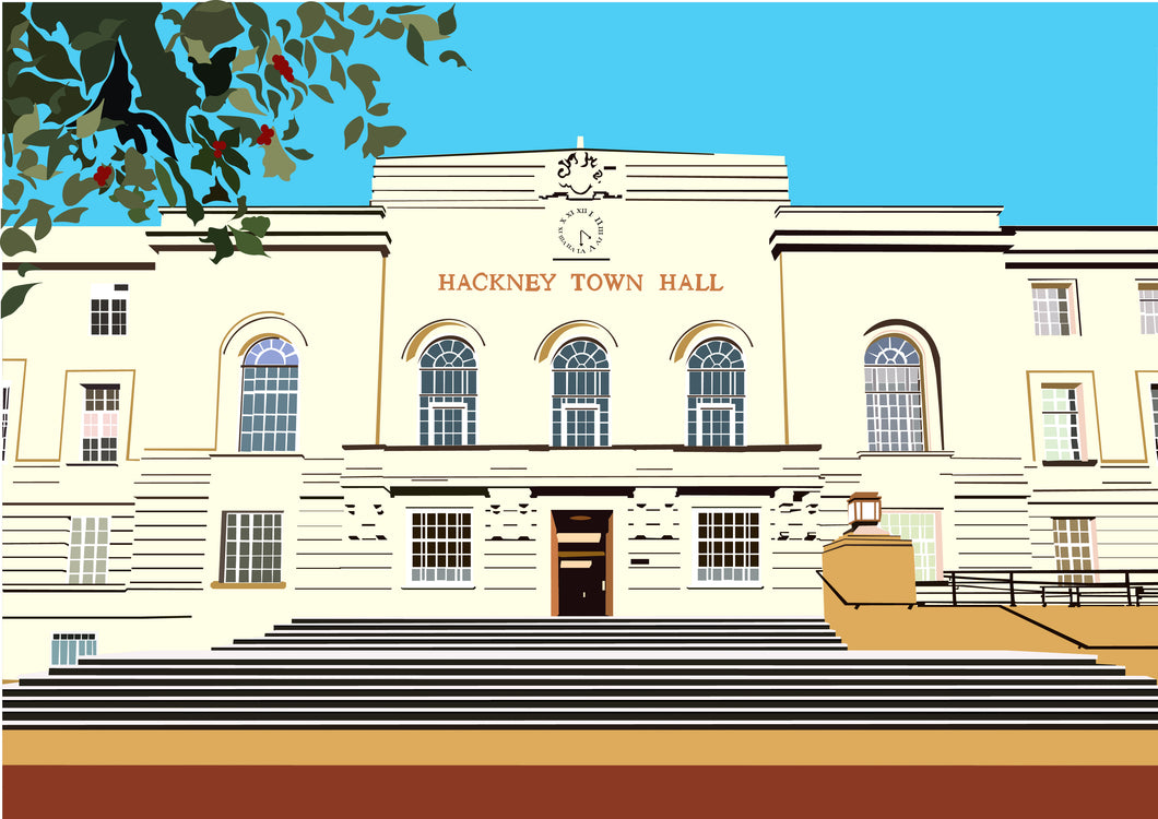 Hackney Town Hall, Art Print