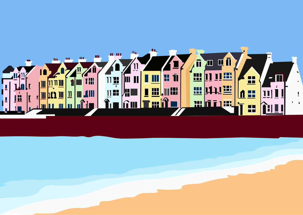 Cornwall Beach Town, Art Print