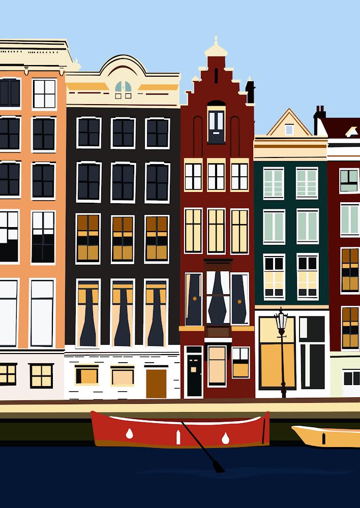 Amsterdam Canal, Art Print